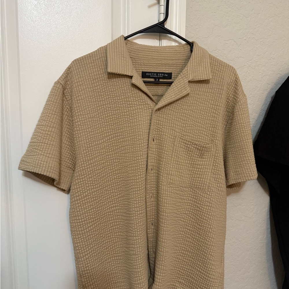 H&M Tan Casual Button Down Shirt